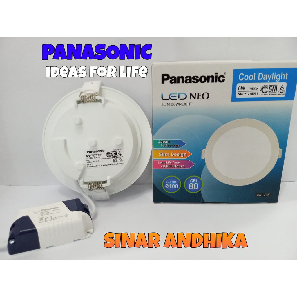 LED SLIM DOWNLIGHT PANEL 6 WATT PANASONIC NNP 71278/NNP 71272