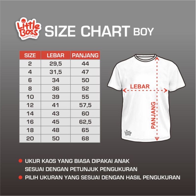 LITTLE BOSS - Kaos Anak Laki-laki Logo Superhero