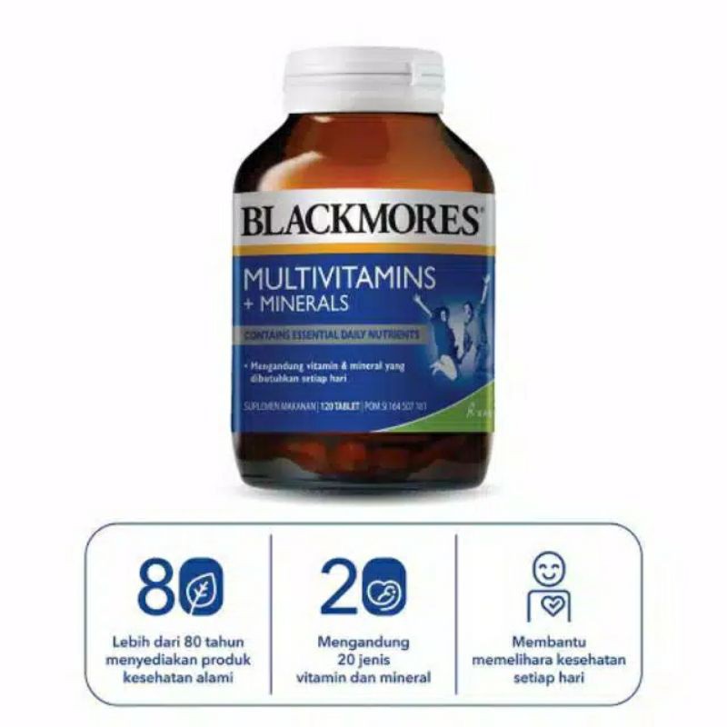 Blackmores Multivitamins + Minerals ( isi 120 Tablet ) Kalbe ORIGINAL hokkyshop