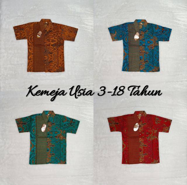 Kemeja Batik Anak Usia 1,2,3,4,5,6,7,8,9,10,11,12,13,14,15,16,17,18 Tahun Grosir Kemeja Batik Murah