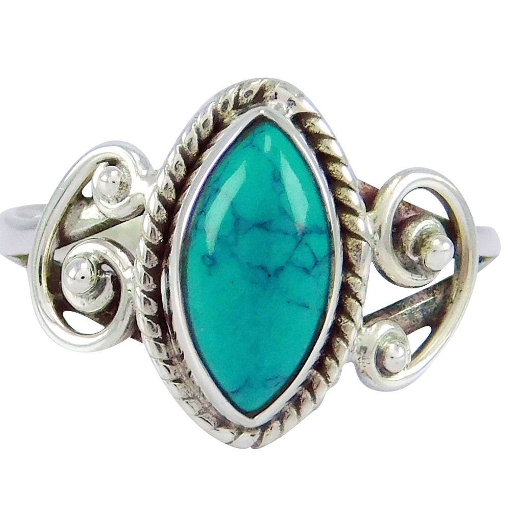 Hu Hu Hu Hu Hu Alat Bantu Pasang Kacamata♡ Cincin Antik Gaya Tibet Aksen Batu Turquoise Untuk Hadiah Wanita