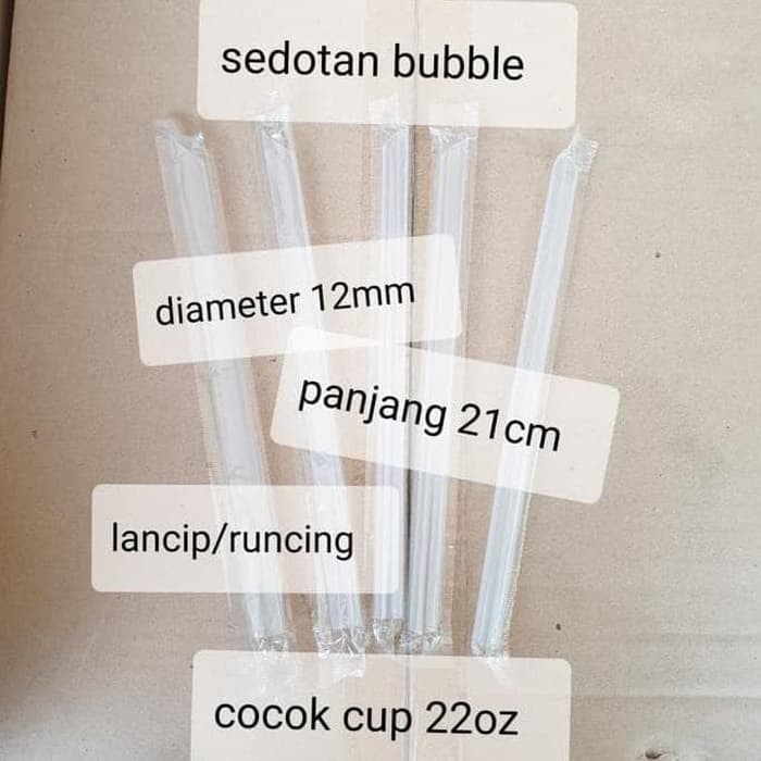 SEDOTAN BUBBLE 12MM 21CM STERIL RUNCING LURUS HITAM MURAH SEDOTAN BOBA