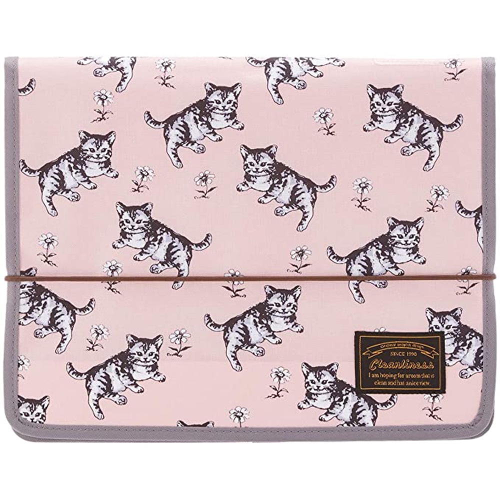 

Expanding File Folder Document Bag Tas Map A4 13 Pockets- Pink Cat