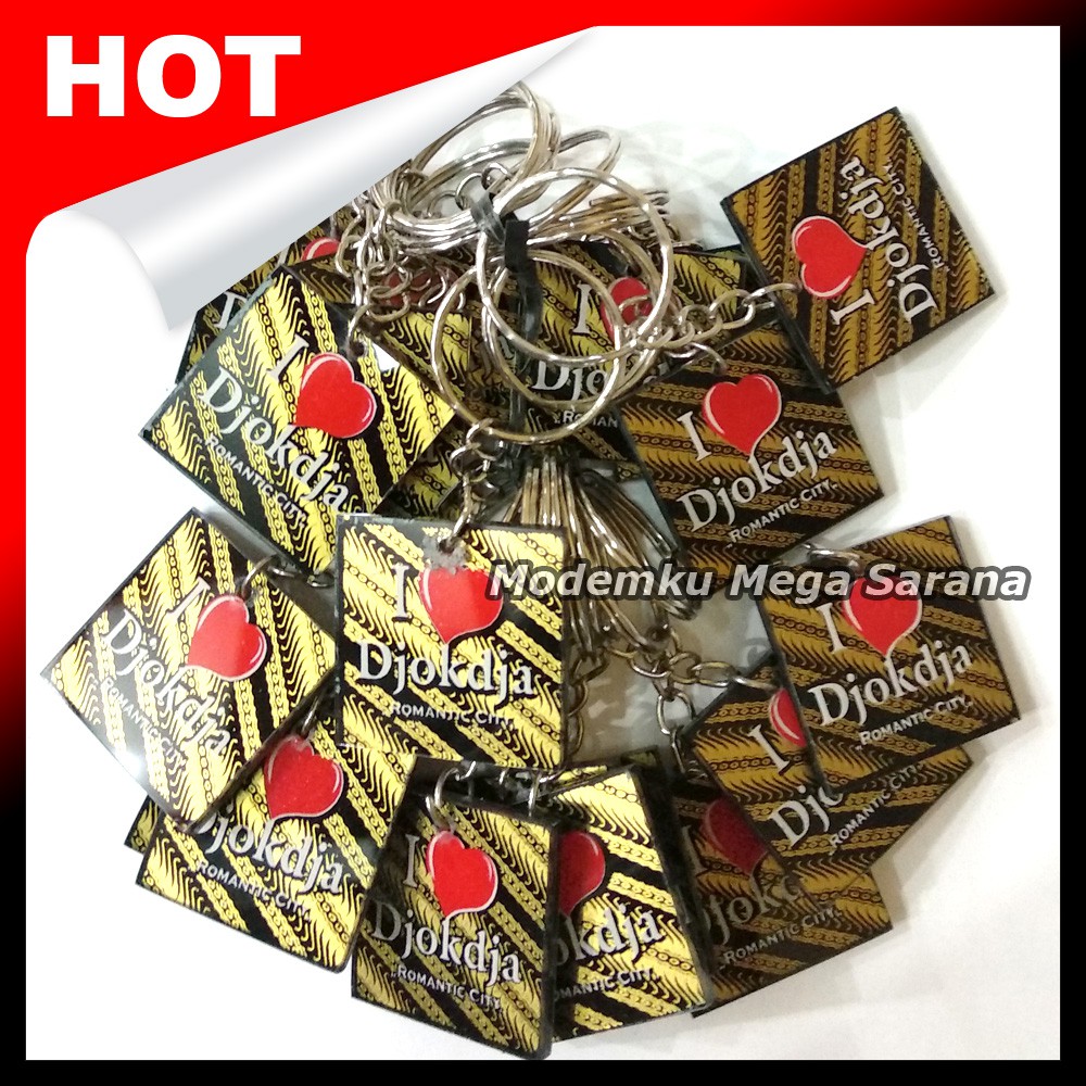 Gantungan Kunci Jogja MRT01 - I Love Djogdja Kotak - 20pcs