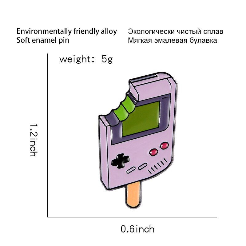 Bros Pin Enamel Desain Console Game Es Krim Untuk Kerah Kemeja / Tas Anak