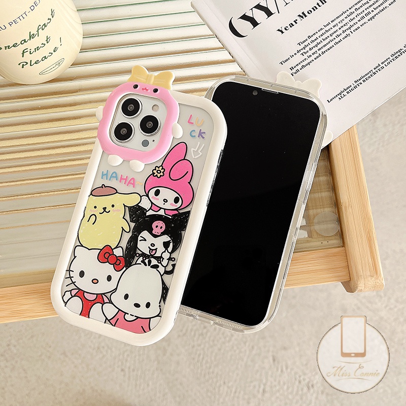 Soft Case TPU Motif Kartun Kucing / Monster / Kelinci 3D Untuk IPhone 11 13 12 14 Pro MAX 6 6S 7 8 Plus XR X XS MAX