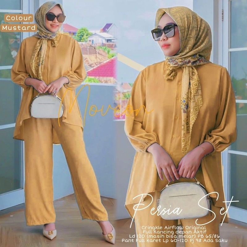 Persia set airflow crinkle premium XXL XXXL setelan terbaru terlaris