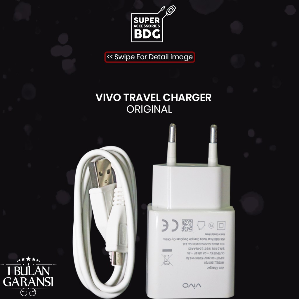 Charger Vivo V3 V5 X7 Y53 Fast Charging Original Garansi