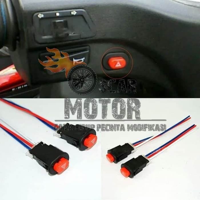 SAKLAR HAZARD TOMBOL SWITCH PUSH BUTON LAMPU LED SEN UNIVERSAL HONDA YAMAHA motor motor