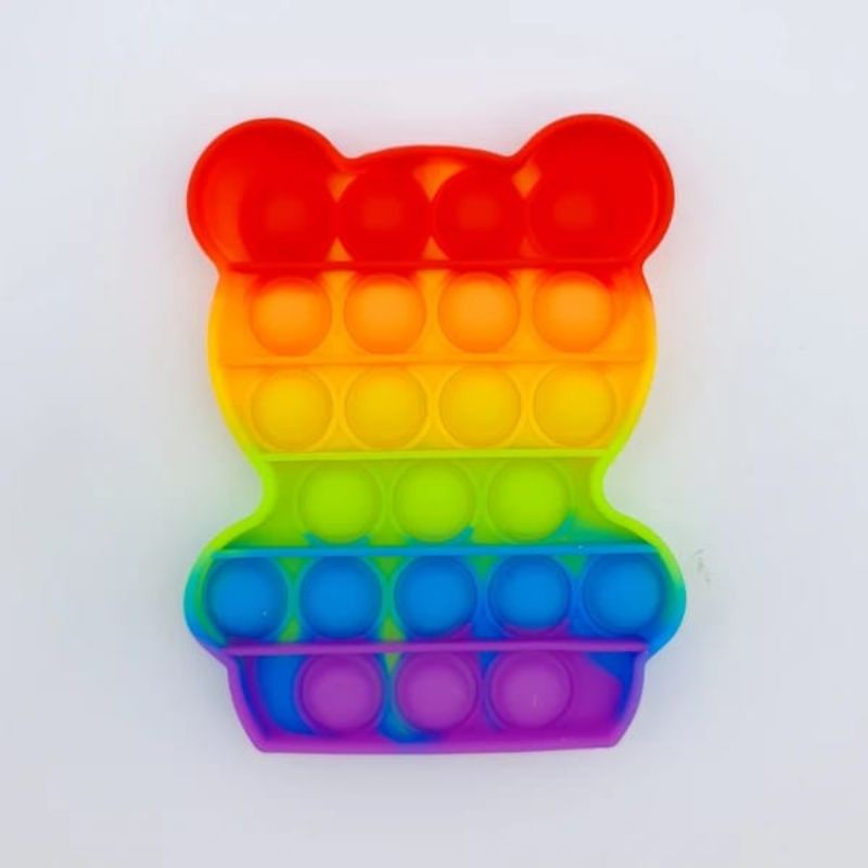Pop It Fidget Toy Murah Rainbow Mainan Anak Penghilang Stress Toktok ⭐ Mrlion ⭐-Beruang