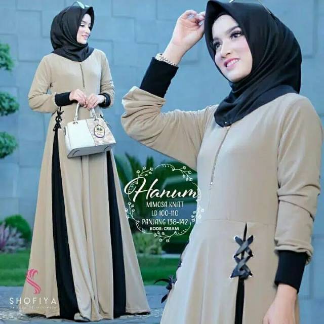 GAMIS SYARI ANNAJAH CAPUCCINO 900GR 110 140 ALLSIZE GAMIS SYARI BUSUI CADAR CREPE HQ POLOS MURAH I.