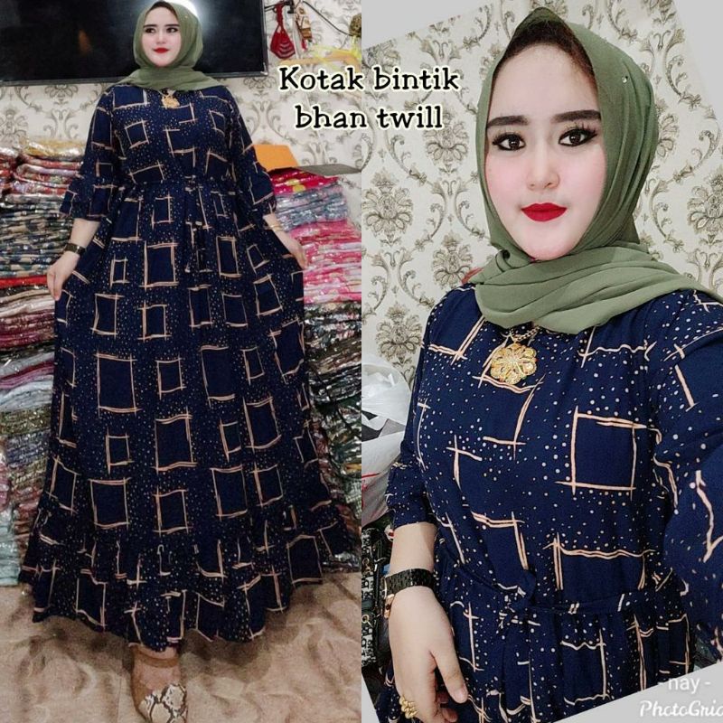 Gamis kotak titik #grosir gamis murah