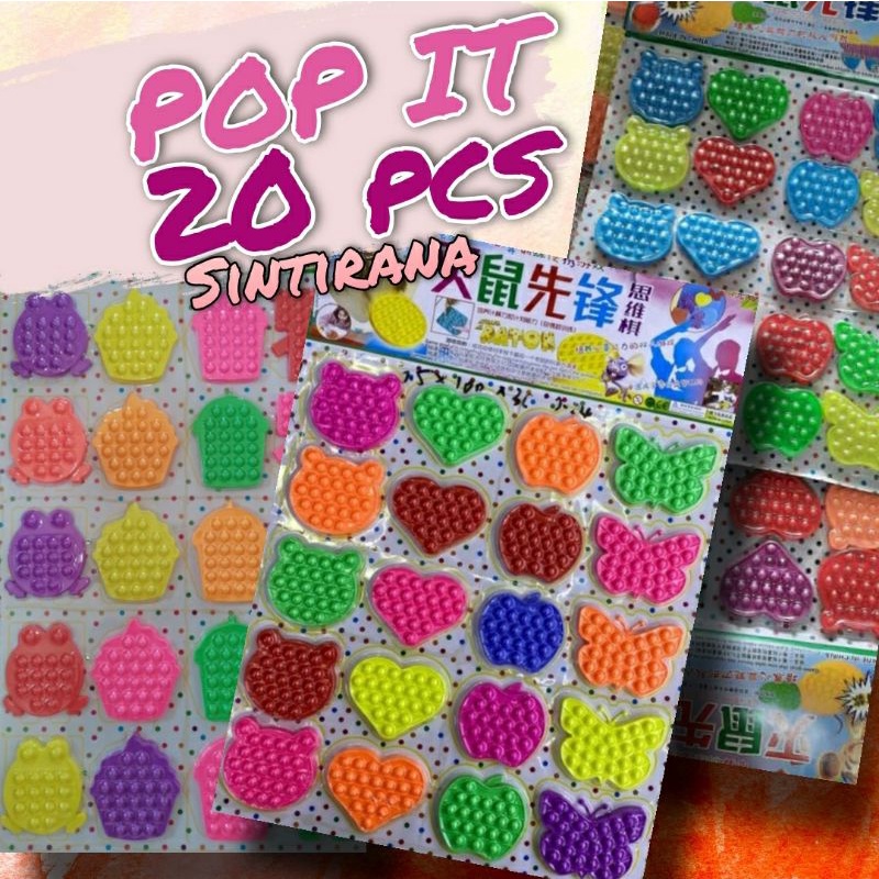 Paket Pop It Lembaran isi 20pcs Mini Pop It