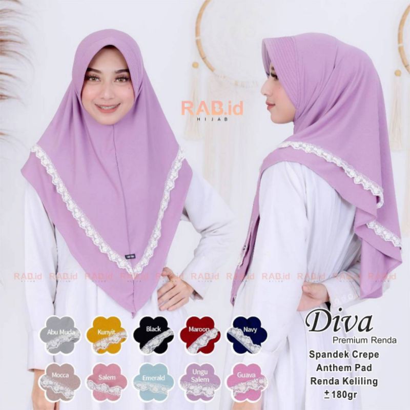 Diva Premium Renda Khimar by RAB.id Hijab