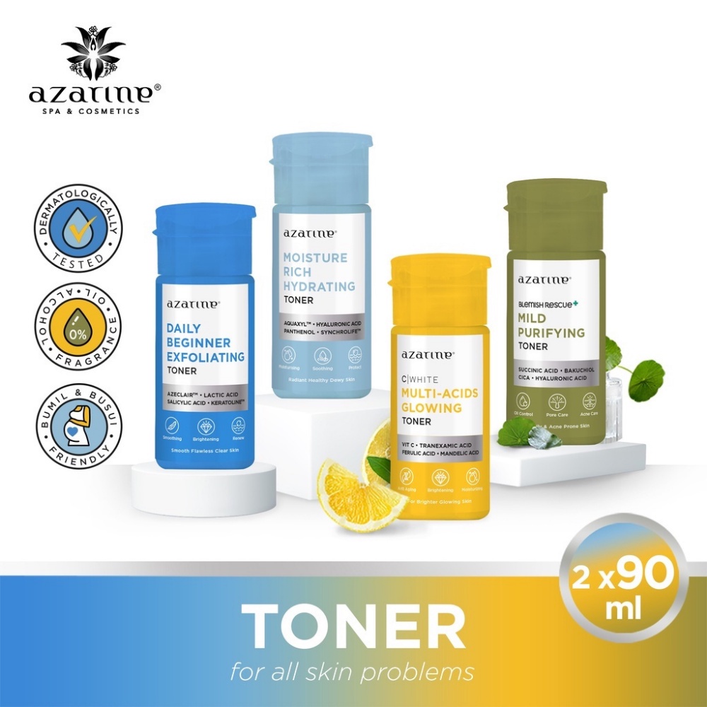 Azarine Toner 90ml / Toner azarine exfoliating / hydrating toner / mild purifyng toner