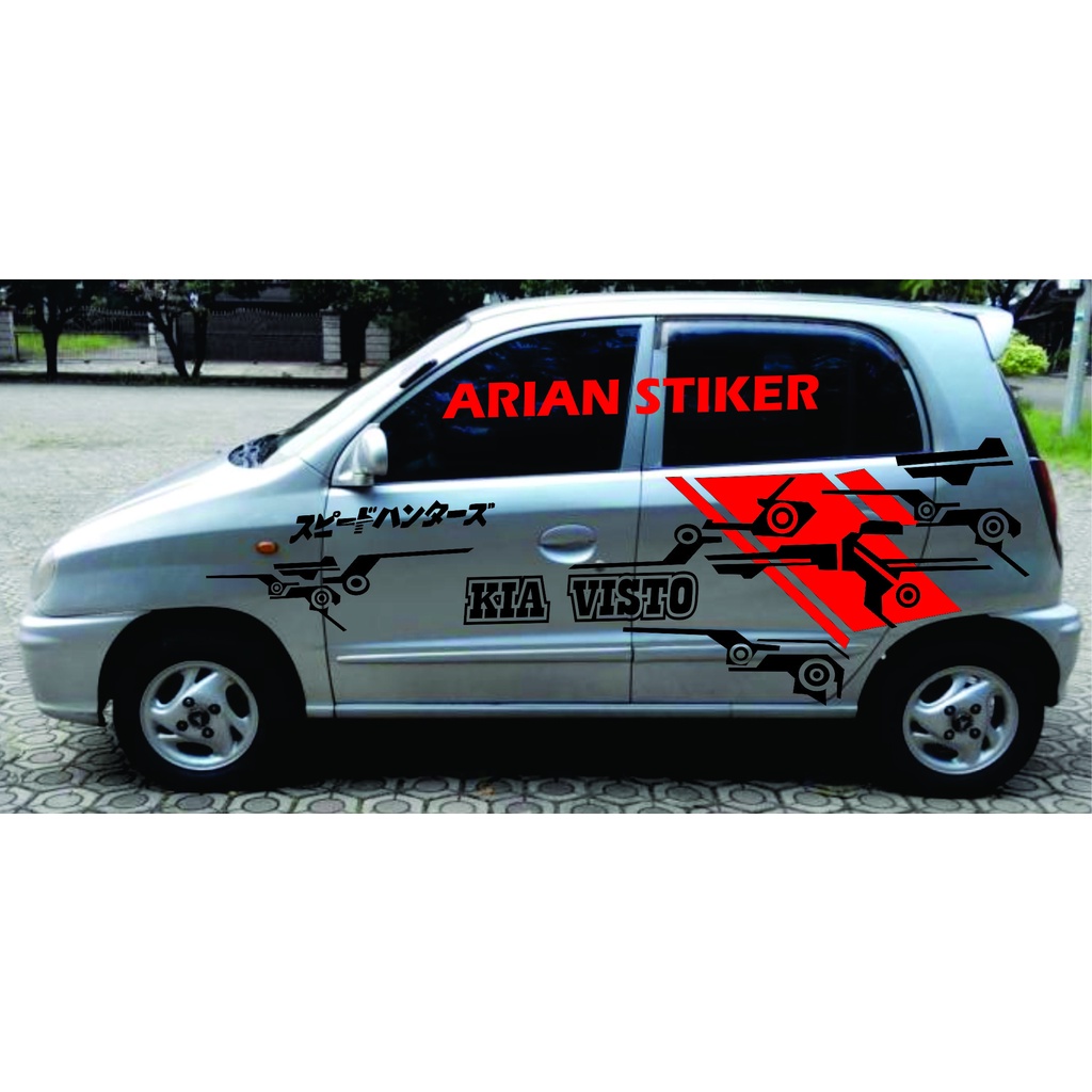 Terlaris Stiker Cutting mobil Kia Visto Stiker Body Samping Mobil Kia Visto Terbaru