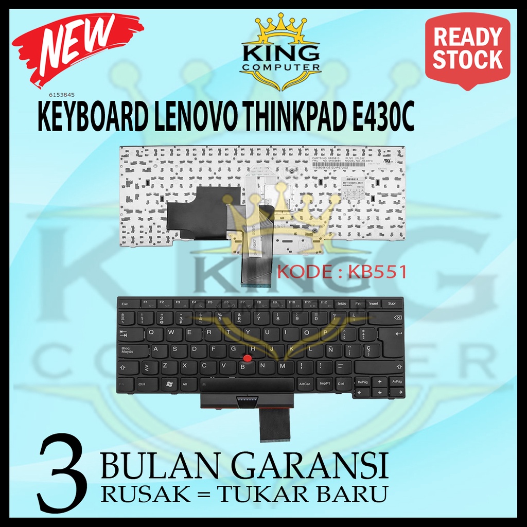 Keyboard Laptop Lenovo Thinkpad E330 E335 E430 E435 T430U BLACK