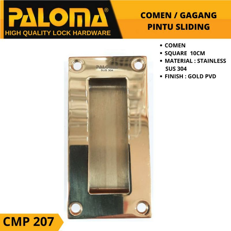 PALOMA CMP 207 GOLD HANDLE TANAM PINTU SLIDING COMEN HANDLE PINTU GESER SQ 10cm
