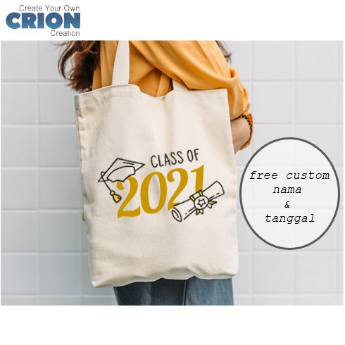 Totebag Blacu - Souvenir/Kado Wisuda - Bisa Custom Nama - By Crion