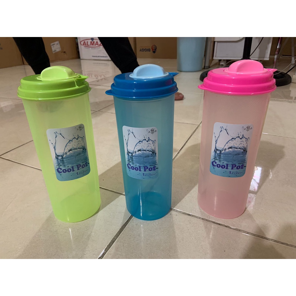 Botol Minum Plastik Pitcher New Cool Pot Warna Botol Kulkas Tempat Wadah Botol Air Serbaguna 1liter