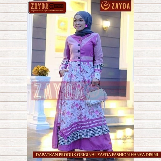 Gamis Remaja Terbaru Gamis Zayda Fashion Gamis Wanita Katun Original ZG71 Pink