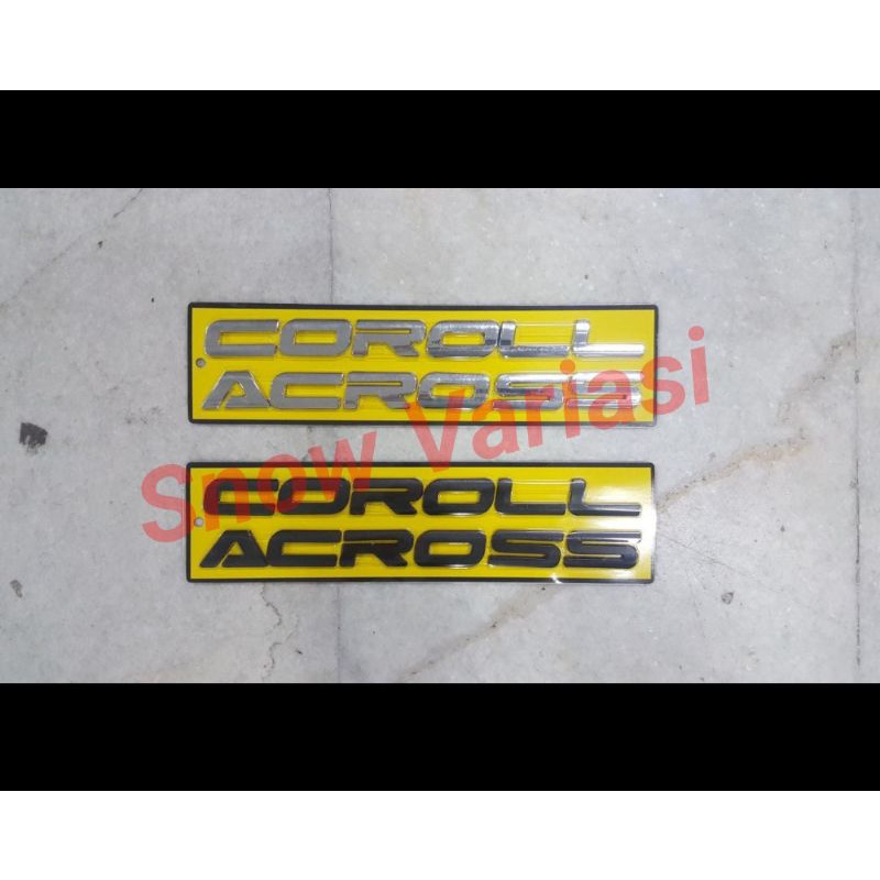 Emblem Corolla cross emblem kap mesin Corolla cross hitam chrome