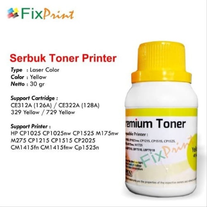 Tinta Toner Refill Laserjet HP Pro 200 CF212A M251 M276 (131A) Yellow