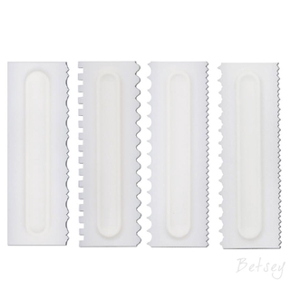 4 Piece Cream Scraper Sisir Plastik Kue  Gula dan Pemodelan 