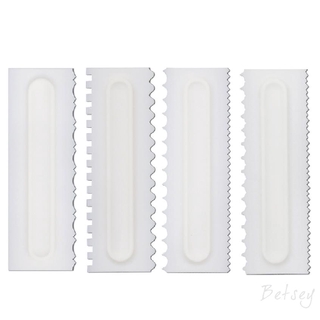 4 Piece Cream Scraper Sisir Plastik Kue  Gula dan Pemodelan 