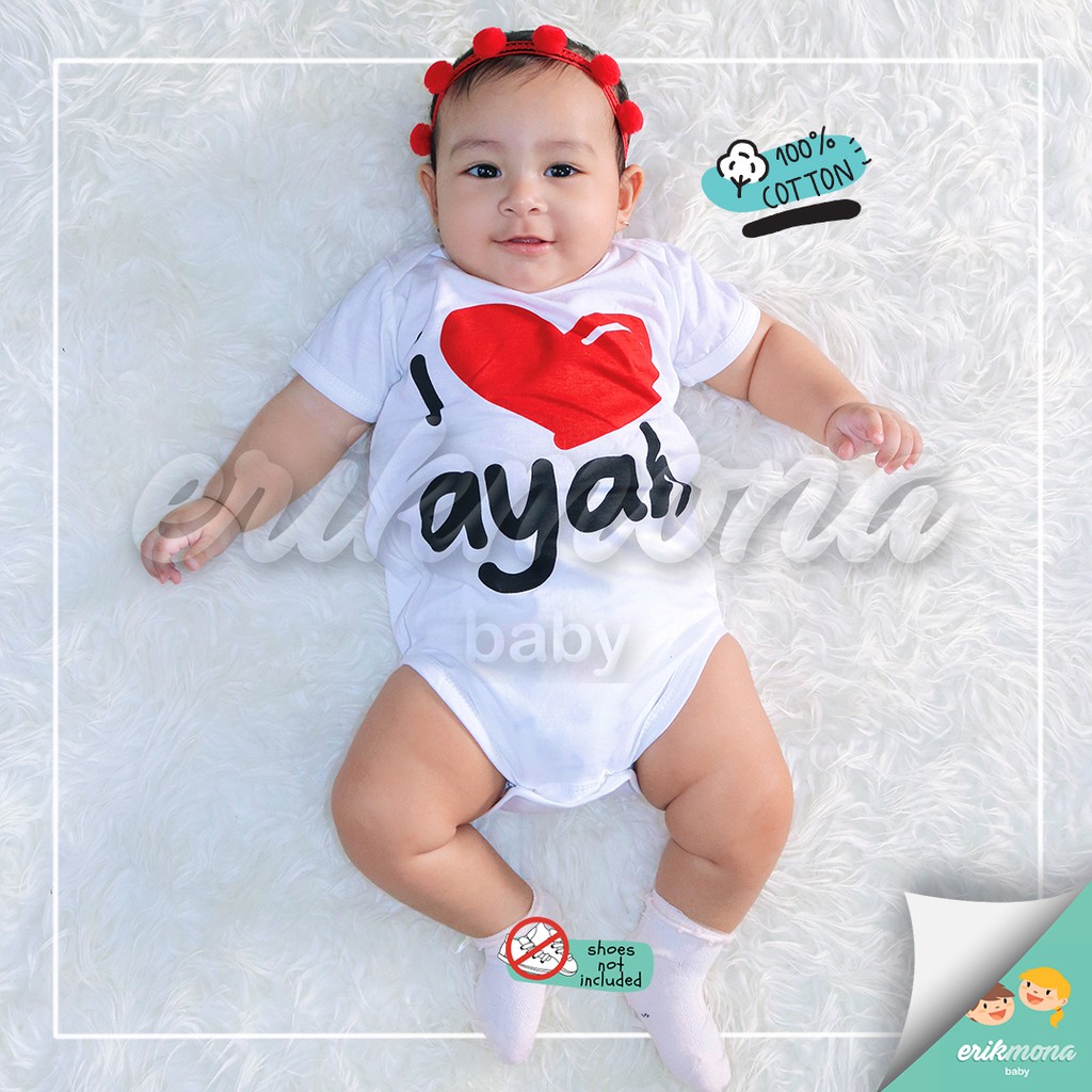 baju bayi jumper bayi love ayah bunda sepasang 2pc