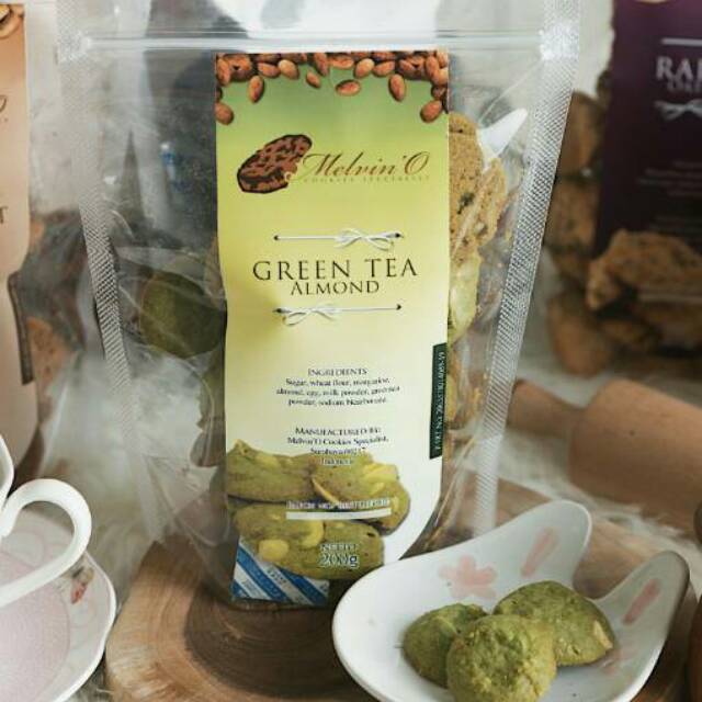 

Green Tea Almond Cookies - Kue kering green tea almond