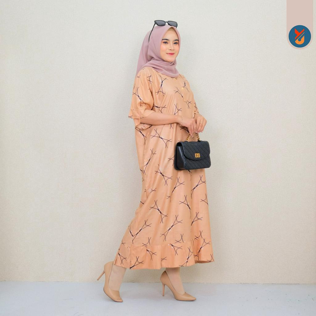 Baju Wanita Longdress Kekinian Daster Rayon Longdress Busui Lengan 3/4 Rayon Busui Friendly