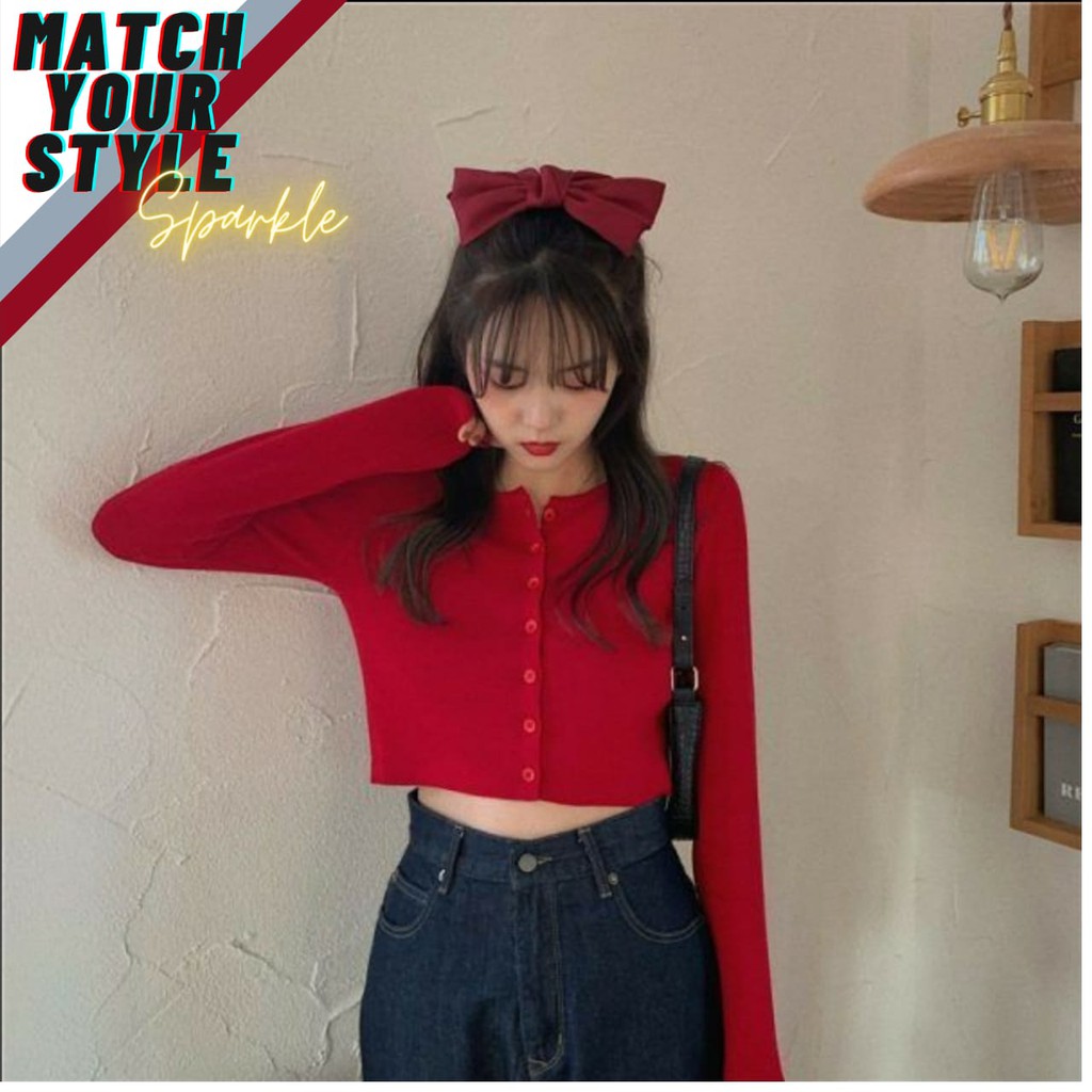 Cardigan Angel Shirt Cropped Knitted High Waist Single-Breasted Long-Sleeved Female Slim Crop Top-4