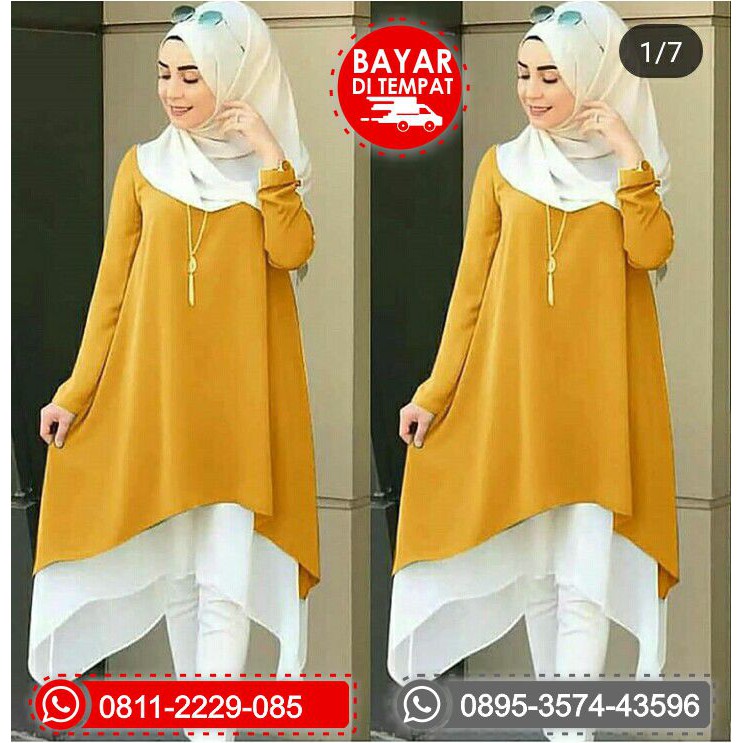 KALITA TUNIK Baju Atasan Tunik Wanita Model Terbaru Trendy Terbaru 2020 Baju Tunik Polos Trendy