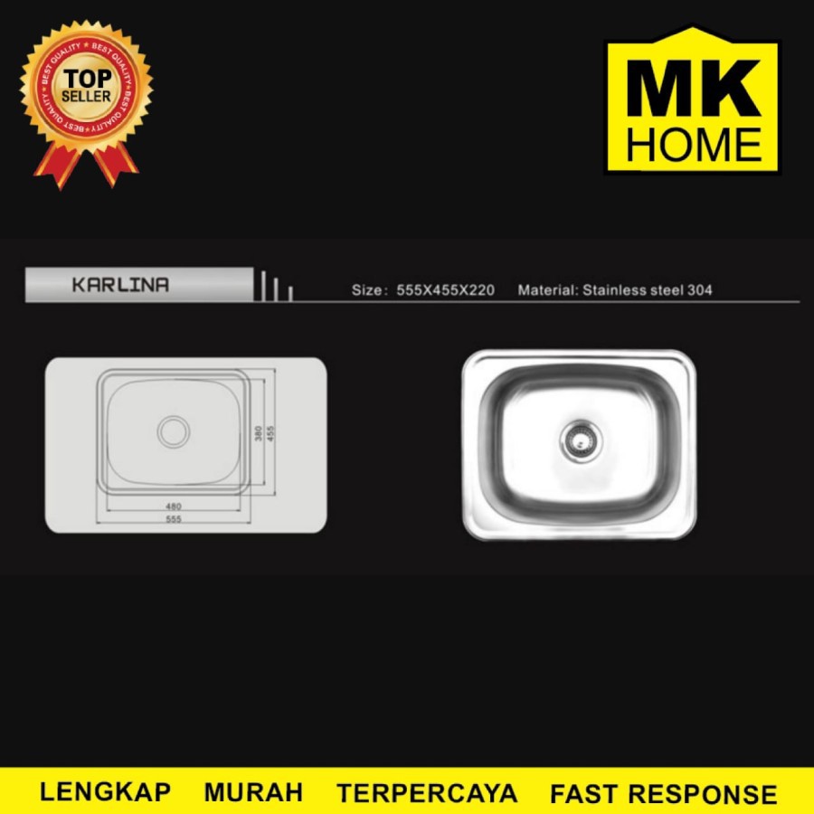 Savoni Sink Cuci Piring Karlina afur kecil