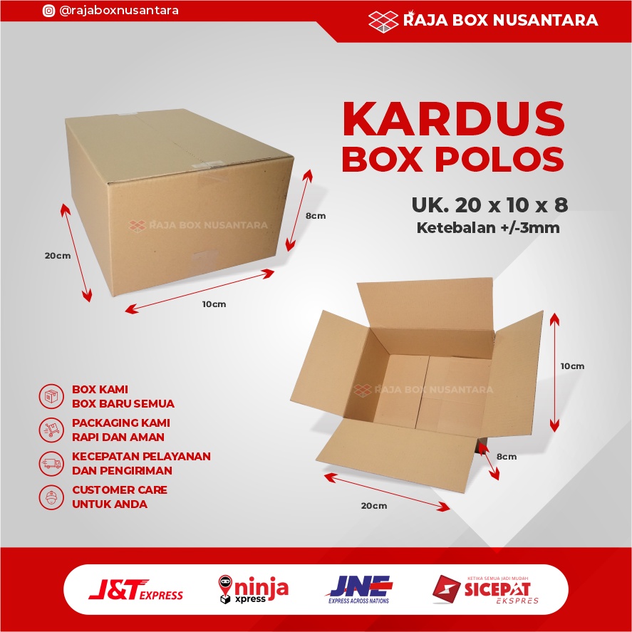 

Kardus Packing Polos Uk20x10x8cm Tebal