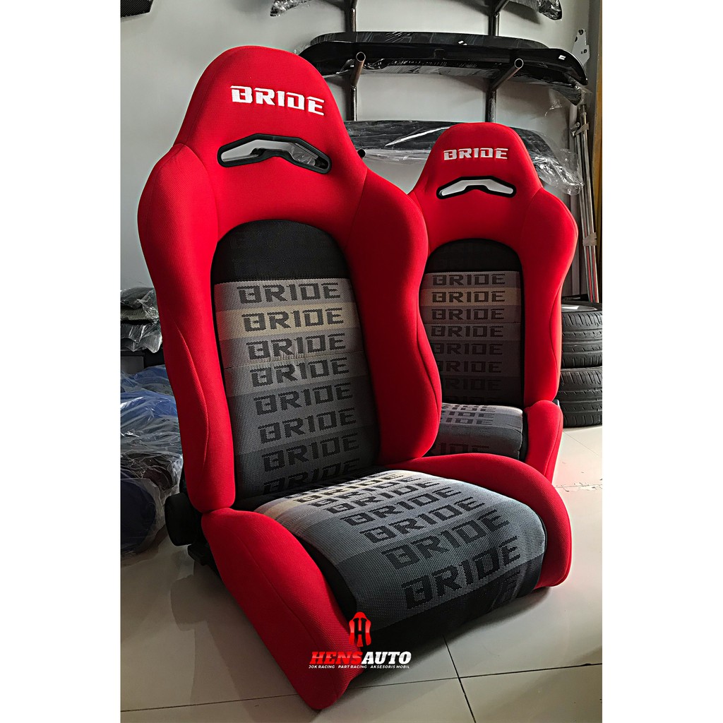 JOK MOBIL RACING BRIDE ERGO MERAH GRADASI ABU HITAM
