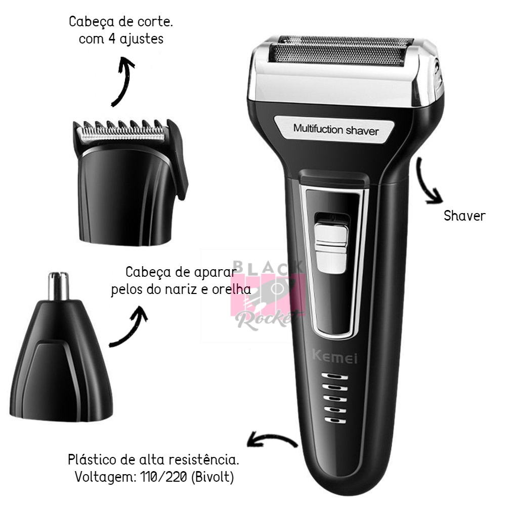 Shaver Kemei 3 Barber Machine Pada 1 Km-6558 / 6776 Nose Shaver Rambut Dan Tubuh - PD