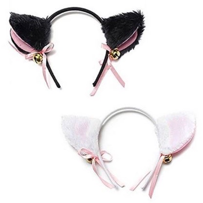BL-01 BANDO KUPING KUCING kawaii nekomimi neko cat hairband black white gray