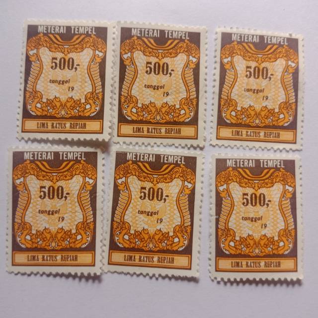 Materai 500 Rupiah Tahun 1986 - 1990 Original