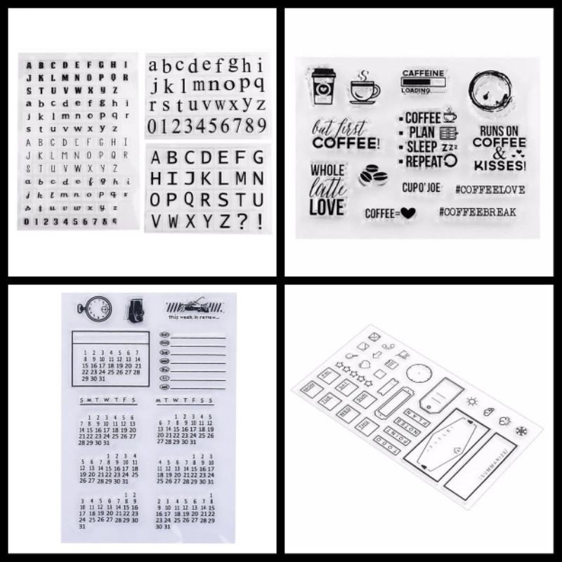 

Clear transparent silicone seals DIY stamp for scrapbook bujo agenda kalender alfabet coffee break
