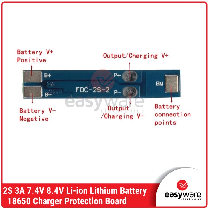 BMS 2S 3A Li-ion Lithium Battery 7.4V 8.4V 18650 Charger Protection Board Module