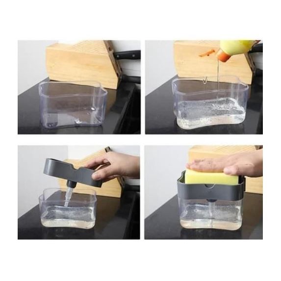 Dispenser Sabun Cair Cuci Piring Soap Pump Sponge Caddy / Wadah Sabun