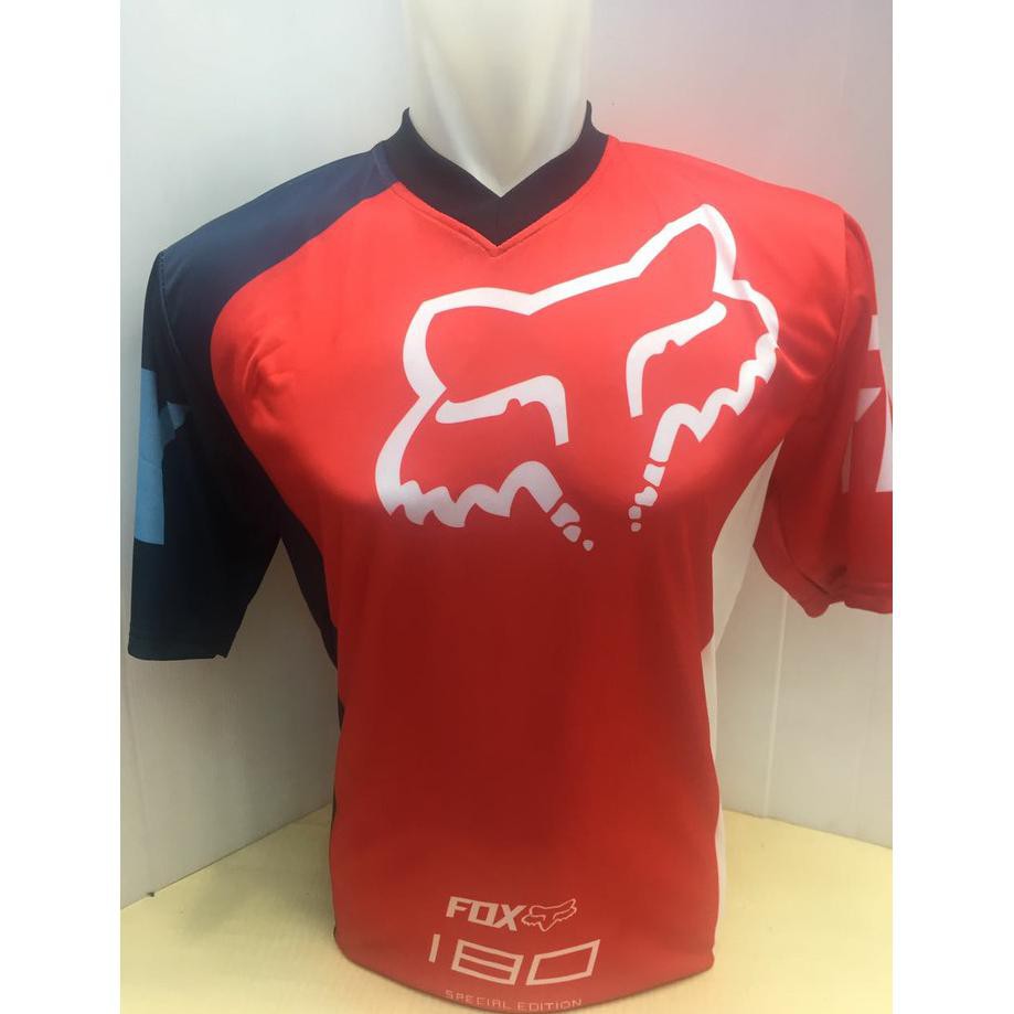 kaos jersey sepeda -baju kaos motor cross dwonhill cross fox merah -gallspt