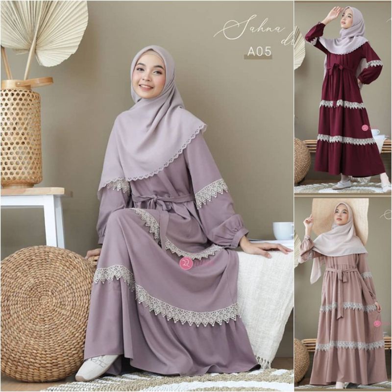 sahna maxi gamis/dress muslim jumbo/gamis terbaru/baju wanita terlaris/baju kondangan/baju pesta/gam