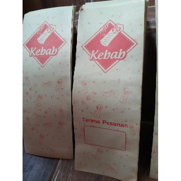 

ONGKIR9RB kertas kebab, sepack isi 50 , box kebab,coklat samson
