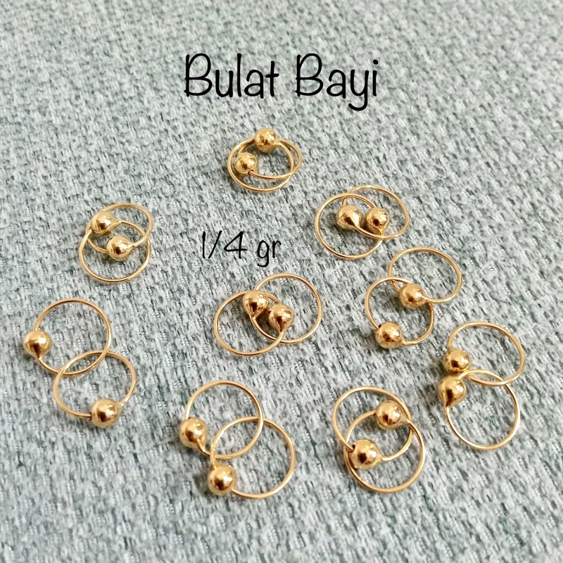 Anting Bulat Bayi Emas Muda 1/4 Gram