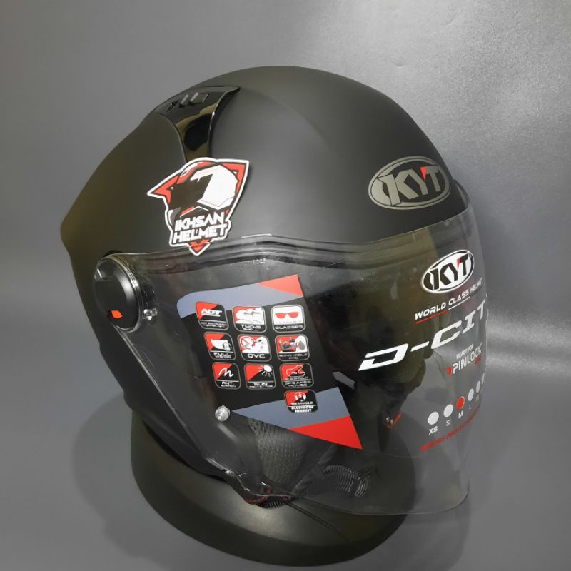 KYT D CITY PLAIN MATT BLACK / KYT DCITY HITAM DOFF