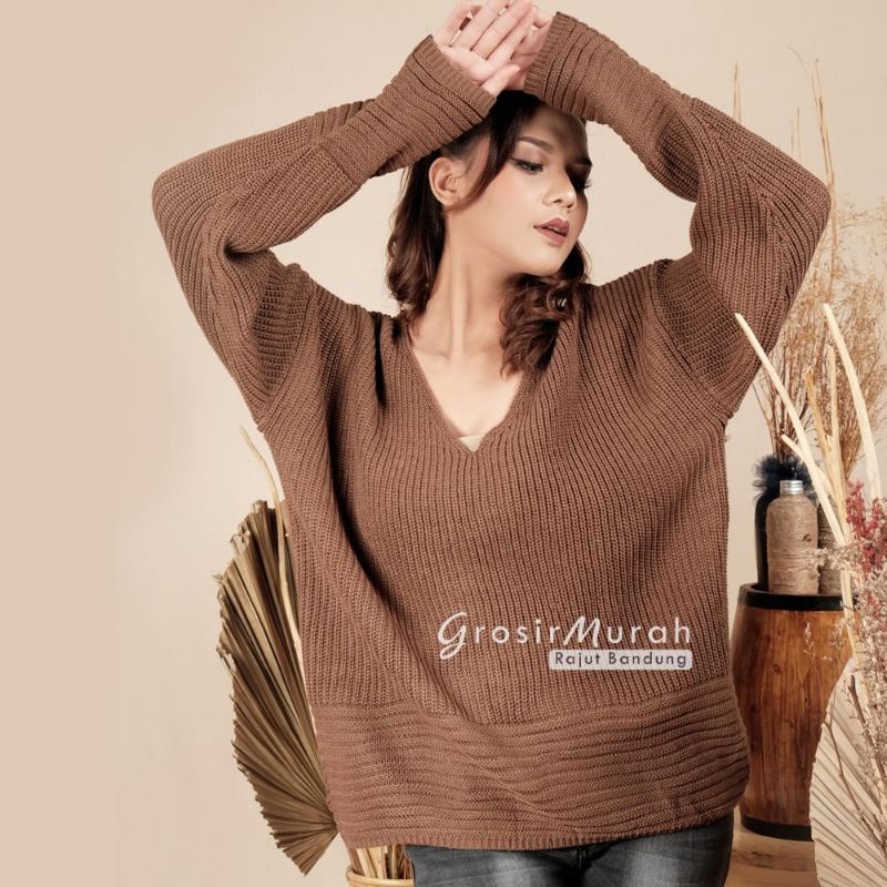GS043 Sweater Rajut Wanita Kayra Premium oversize