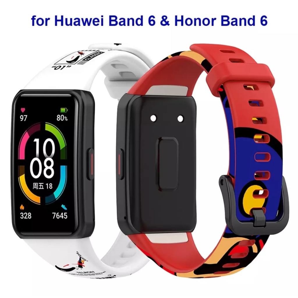 MOTIF Silicone Rubber Strap Tali Huawei band 6 Honor Band 6 TPU